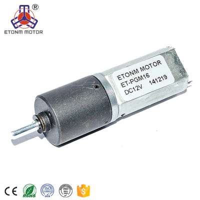 high speed electric motor 12v with 16mm diameter planetary gearbox